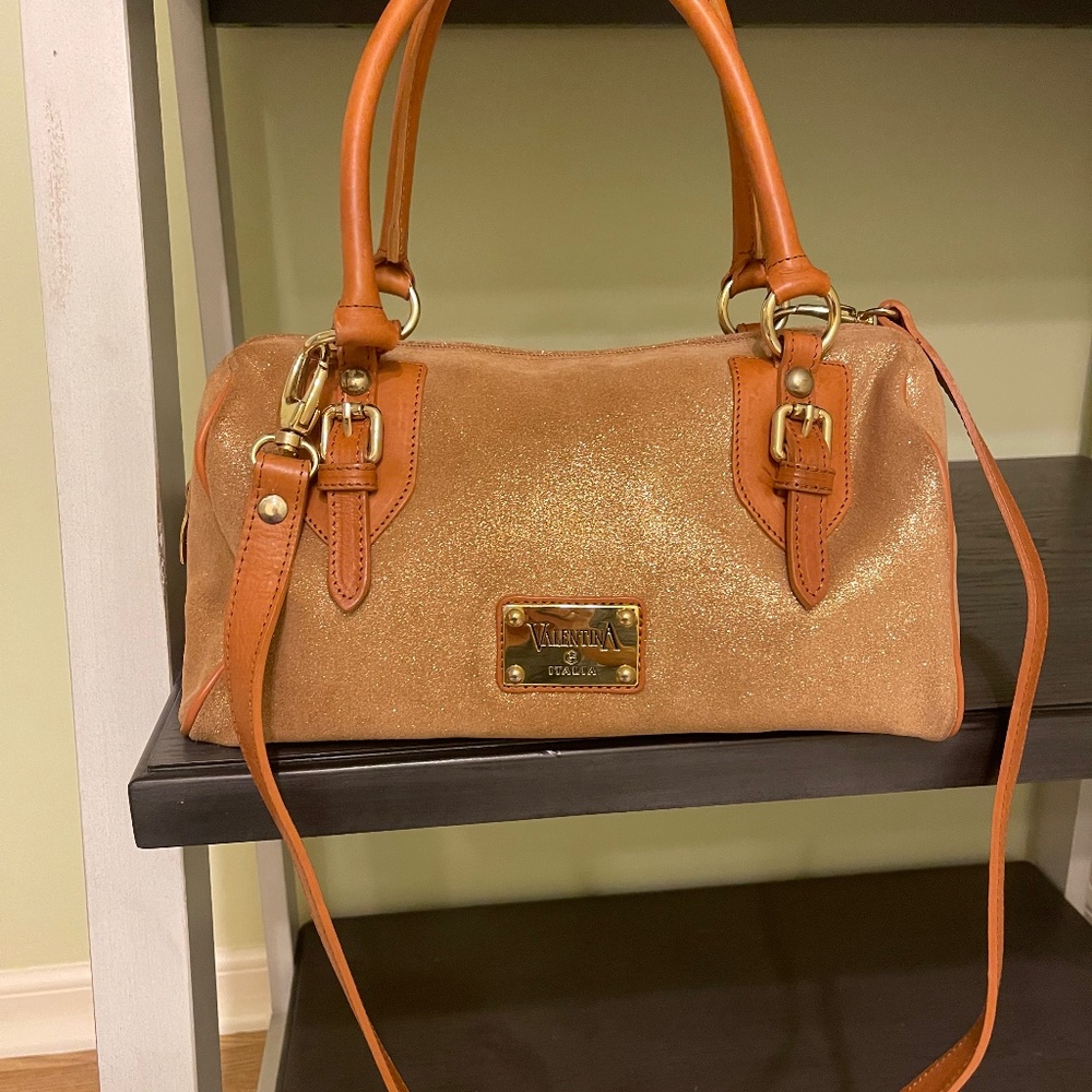 Italian suede handbag